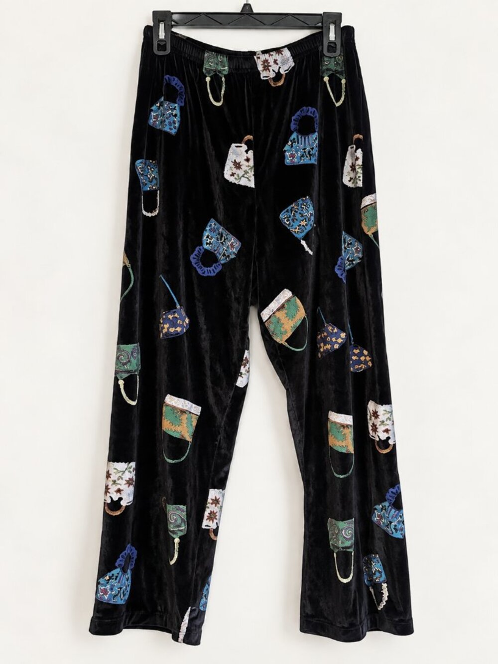 Vintage CoConut Bay Velvet Purse Print 2-Piece Pant Set Whimsical Artsy XL USA - Picture 5 of 9